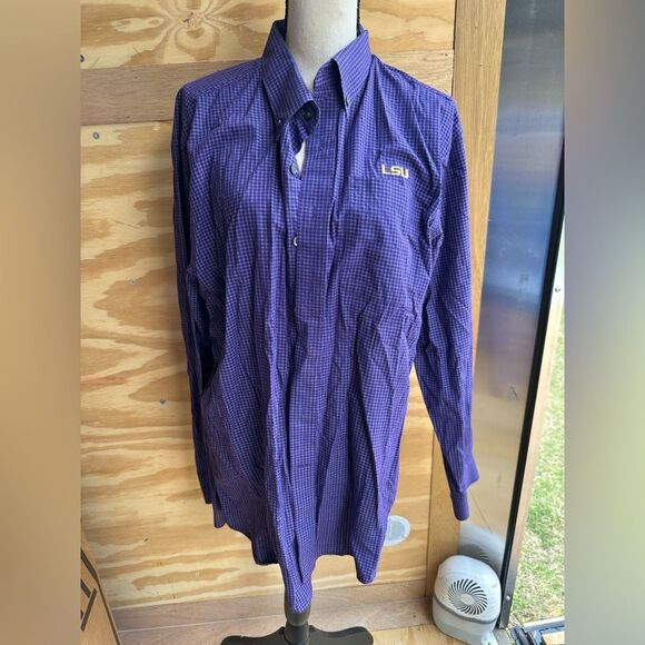 Cutter & Buck Purple LSU Button-Up Shirt - Picture 1 of 5